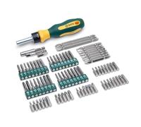 SATA ST09326SJ 80-Piece Universal Ratcheting Bit Driver Set with Soft-Grip Handle and Chrome Vanadium Steel Body
