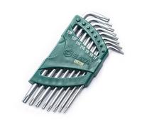 SATA ST09701 8-Piece Long Arm Tamperproof Torx Key Set with Precision-Formed Chamfered Tips, T6 - T25, with Storage Caddy
