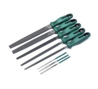 SATA ST09910 8-Piece Metal File Set Containing Flat, Half-Round, Round and Square Files with Ergonomic Handles in Storage Tray