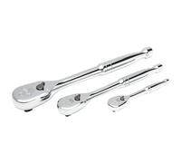 SATA ST13975 3 Pieces 120XP 1/4", 3/8" and 1/2" Ratchet Set, Silver