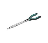 SATA ST70711ST Double X-Pliers with Straight Long-Nose Jaws and Anti-Slip Handles, for Added Reach in Tight Spaces, Green