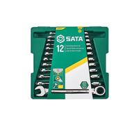 SATA Tools Sata 12Pc Metric Combination Ratcheting Spanner Set Chrome Vanadium
