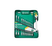 SATA Tools Sata 12Pc Metric Double Ratchet Spanner Set 8-19mm Chrome Vanadium
