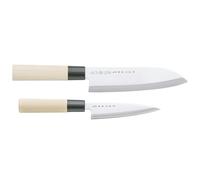 Satake - Houcho Knife Set Santuko 17 cm & Paring Knife 12 cm - Stainless Steel