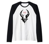 Satan 666 trve Metalhead Devil Horns Lucifer Wicca Pagan Sin Raglan Baseball Tee