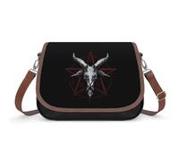 Satan Baphomet Goat Crossbody Bags for Women Leather Purses Small Shoulder Handbags with Strap