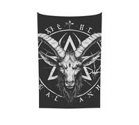 Satan Baphomet Head Demon Black Tapestry Wall Hanging Home Decor Aesthetic Tapestries For Room Living Bedroom Dorm 40×60in
