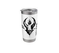 Satan Black Flame trve Metalhead Devil Lucifer Wicca Pagan Stainless Steel Insulated Tumbler