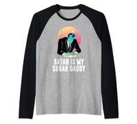 Satan is My Sugar Daddy Devil and Hell Raglan Baseball Tee
