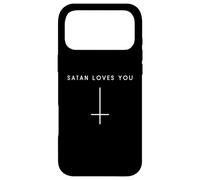 Satan Loves You Inverted Cross - Minimalist Satan Case for iPhone 17 Pro Max