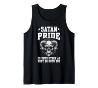 Satan Pride Skull Ram Horns Graphic Design Tank Top