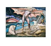 Satan Smiting Job with Sore Boils William Blake Art Prints on Canvas Classic Art Prints Wall Decor Famous Paintings William Blake Inspiring Living Room Bedroom Artwork 42x30cm(17x12in) poster