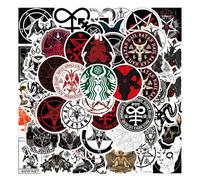 Satan Symbol Stickers Vinyl Satanic Devil Waterproof Stickers for Laptop Water Bottles Skateboard Guitar Luggage Bike Helmet Phone Computer Decorations Decals