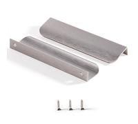 Satanga Edge Finger Pulls for Cabinet Kitchen Drawer knobs Low Profile Door Dresser Bathroom Closet Cupboard Furniture Handles Aluminum 5 Pack Modern Brushed Nickel 6 inch Easy Installation