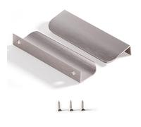 Satanga Edge Finger Pulls for Cabinet Kitchen Drawer knobs Low Profile Door Dresser Bathroom Closet Cupboard Furniture Handles Aluminum 5 Pack Modern Brushed Nickel 4.72inch Easy Installation