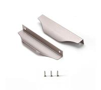 Satanga Edge Finger Pulls for Cabinet Kitchen Drawer knobs Low Profile Door Dresser Bathroom Long Cupboard Furniture Handles Aluminum 6 Pack Brushed Nickel 6" Easy Installation