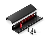 Satanga No-Punch Edge Cabinet Pulls Wardrobe Vanity Cabinet Concealed Black Handle Hardware Black 152MM Pack of 10