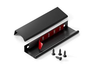 Satanga No-Punch Edge Cabinet Pulls Wardrobe Vanity Cabinet Concealed Black Handle Hardware Black 152MM Pack of 10