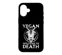 Satanic Baphomet Satanism Pentagram Vegan Welcome To Death Case for iPhone 16