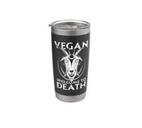 Satanic Baphomet Satanism Pentagram Vegan Welcome to Death Stainless Steel Insulated Tumbler