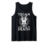 Satanic Baphomet Satanism Pentagram Vegan Welcome to Death Tank Top