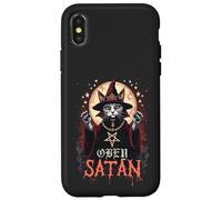 Satanic Cat Wizard Obey Satan Kitty Sorcerer Case for iPhone X/XS