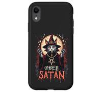 Satanic Cat Wizard Obey Satan Kitty Sorcerer Case for iPhone XR