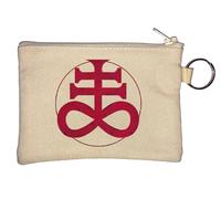 Satanic Cross of Leviathan Key Chain Coin Purse Beige