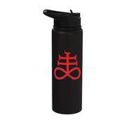 Satanic Cross Red Sigil Brimstone Stainless Steel Insulated Water Bottle
