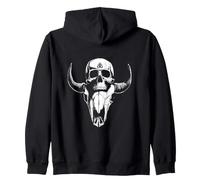 Satanic Cross Skull Occult Goat Baphomet Zip Hoodie