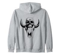 Satanic Cross Skull Occult Goat Baphomet Zip Hoodie