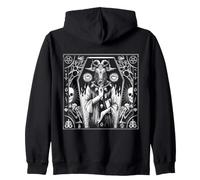 Satanic Dark Art Evil Pagan Goat 666 Pentagram Baphomet Zip Hoodie