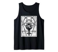 Satanic Dark Art Evil with Skull 666 Pentagram Baphomet Tank Top