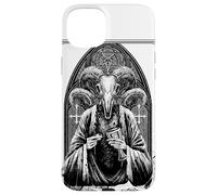 Satanic Devil with Skull Occult 666 Goat Pentagram Baphomet Case for iPhone 15 Plus