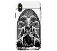Satanic Devil with Skull Occult 666 Goat Pentagram Baphomet Case for iPhone X/XS
