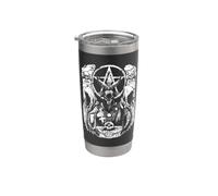 Satanic Devil with Skull Occult 666 Goat Pentagram Baphomet Stainless Steel Insulated Tumbler