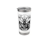 Satanic Devil with Skull Occult 666 Goat Pentagram Baphomet Stainless Steel Insulated Tumbler
