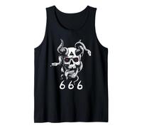 Satanic Devil with Snakes Skull Occult Pentagram Baphomet Tank Top