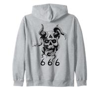 Satanic Devil with Snakes Skull Occult Pentagram Baphomet Zip Hoodie