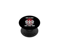 Satanic Goat Baphomet | Atheist | God Is Busy Can I Help You PopSockets Adhesive PopGrip
