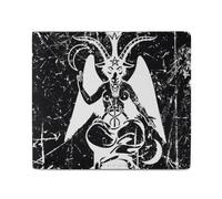 Satanic Goat Baphomet Men Wallet Leather Bifold Wallets with Window Slim Minimalist Front Pocket