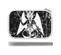 Satanic Goat Baphomet Pencil Case Holder Pouch Stationery Pen Bag PU Leather Organizer