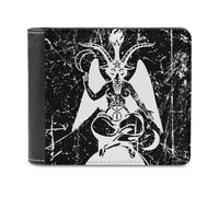 Satanic Goat Baphomet Slim Bifold Wallet Minimalist Wallets Pouch with Card Slots for Men Women