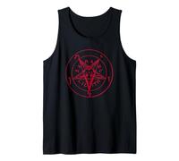 Satanic Goat Head Baphomet Pentagram Occult Devil 666 Demon Tank Top