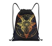 Satanic Goat Head With Third Eye Sack Backpack Unisex Drawstring Pe Bags Stylish Draw String Back Bag For School Travel Sport 39X46Cm