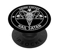 Satanic Goat Pentagram Skull Drink Coffee Hail Satan PopSockets PopGrip: Swappable Grip for Phones & Tablets