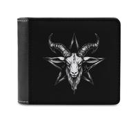 Satanic Pentagram Goats Printed Wallets Bifold Wallet Change Cash Bag with Multiple Card Slots for Men And Women