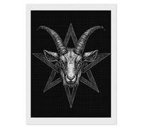 Satanic Pentagram with Baphomet and Goat Diamond DIY Painting Kits Square Full Drill Digital Art Craft for Home Office Wall Decor 12"x16"