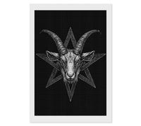 Satanic Pentagram with Baphomet and Goat Diamond DIY Painting Kits Square Full Drill Digital Art Craft for Home Office Wall Decor 8"x12"