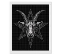 Satanic Pentagram with Baphomet and Goat Diamond DIY Painting Kits Square Full Drill Digital Art Craft for Home Office Wall Decor 16"x20"
